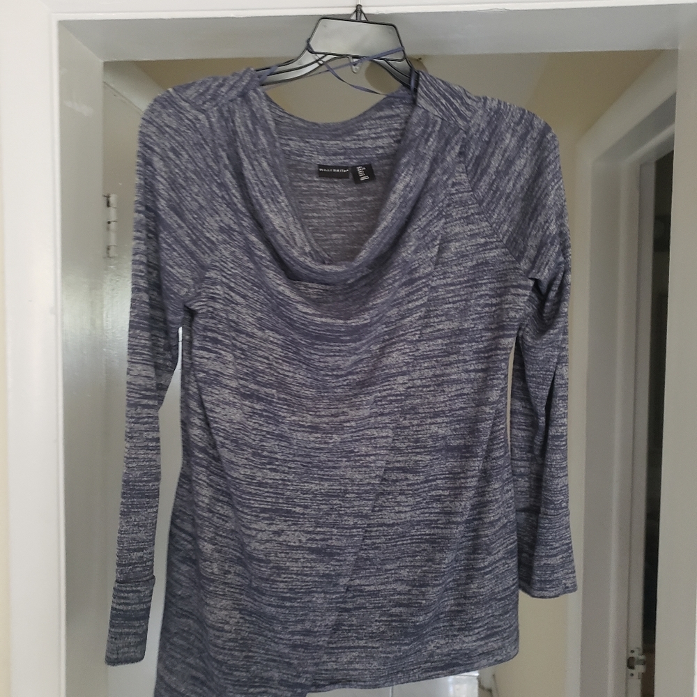Cowl next faux wrap sweater